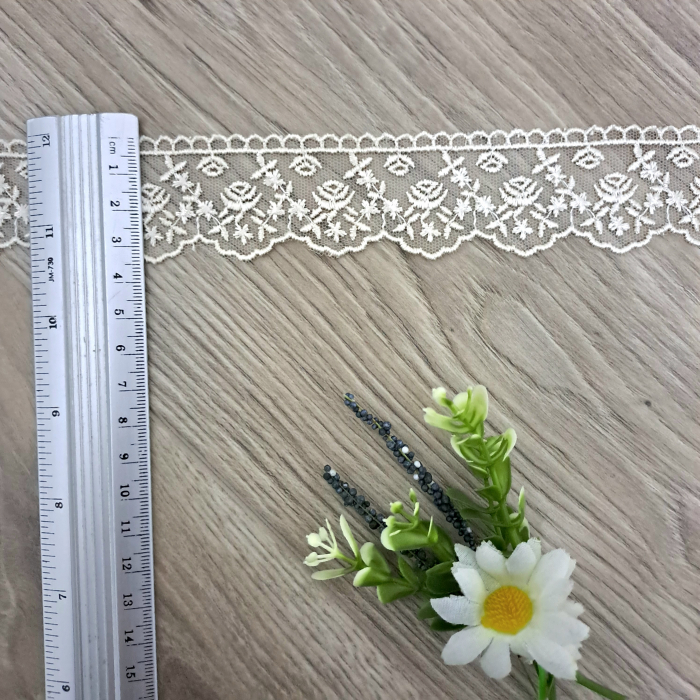 dantela tull bej broderie trandafiri [2]