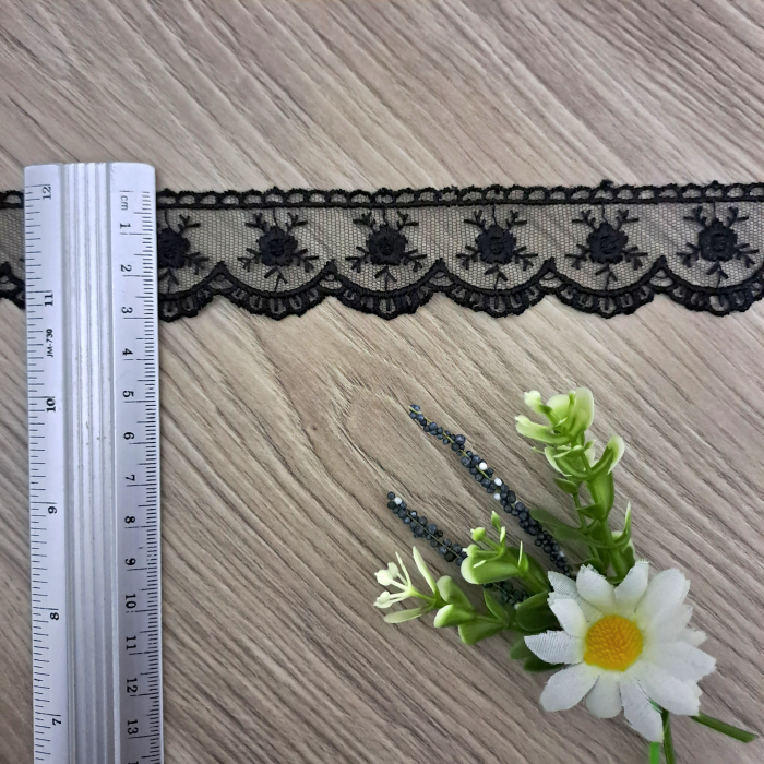 dantela tull negru flori brodate [2]