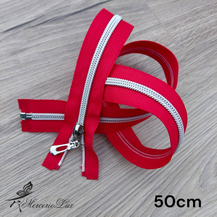 fermoar spiralat argintiu 7mm 50cm [1]
