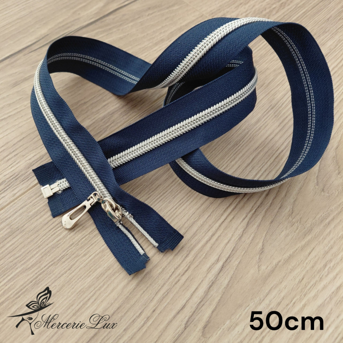 fermoar spiralat argintiu 7mm 50cm [1]