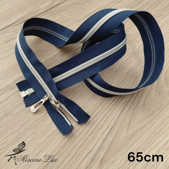 fermoar spiralat argintiu 7mm 65cm [1]