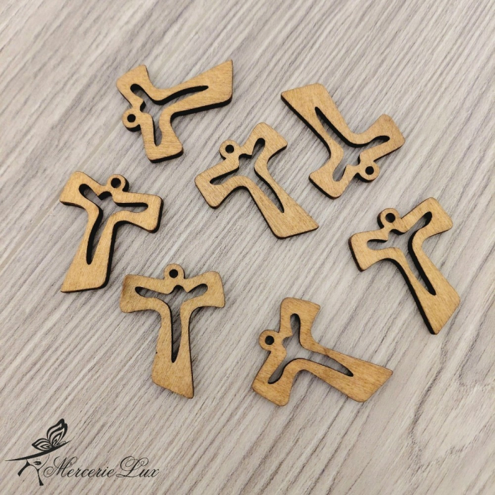 pandantiv cruce din lemn 30x38mm [2]