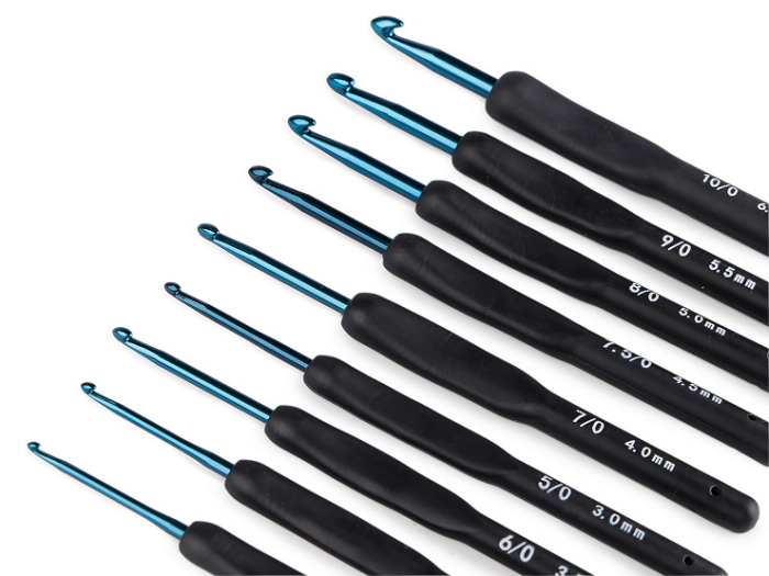 set de crosete cu maner din silicon si foarfece [4]