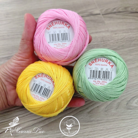 BUMBAC MERCERIZAT CEHIA - ata bumbac pentru brodat sau crosetat dantela produs cehia 200m 30g