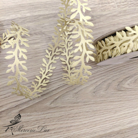 Benzi Diverse Decorative - banda decorativa frunze aurii satinate rola 13m
