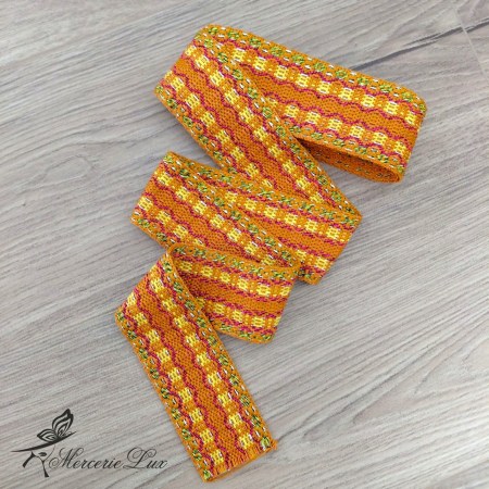 Banda Motive Traditionale - brau traditional mustar multicolor lurex 5cm