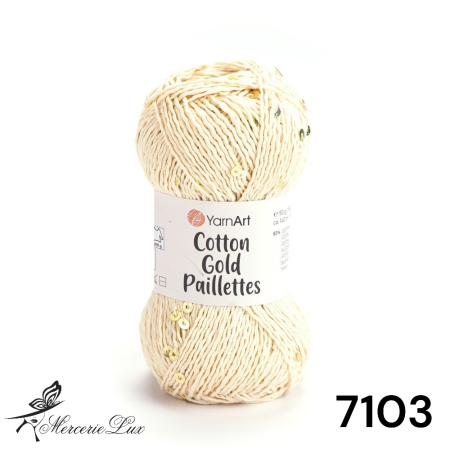 COTTON GOLD PAILLETTES - cotton gold paillettes yarnart fir tricotat cu paiete