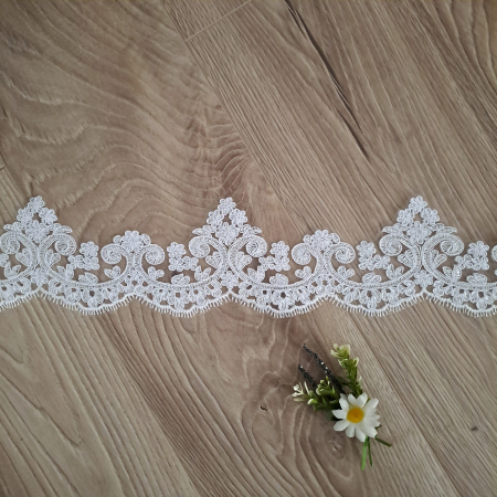 Dantela Ocazie - dantela alba rochie mireasa 11cm