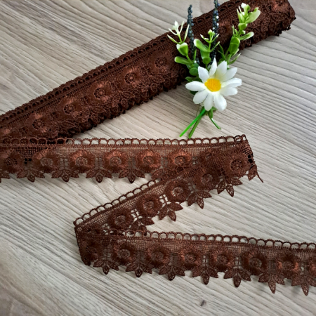 Dantela Poliester - dantela color 4cm flori si colti frunze