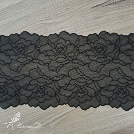 Dantela Elastica - dantela elastica neagra 16cm