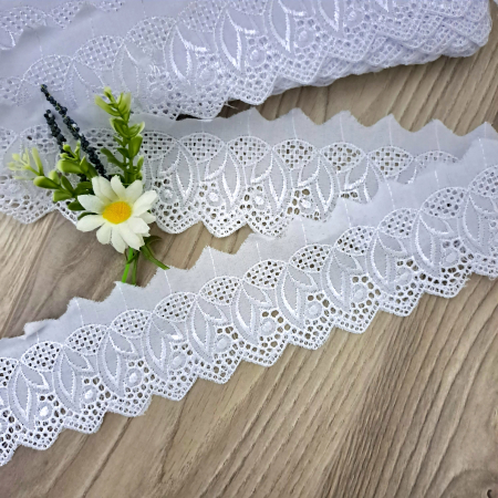 Dantela Panza - dantela panza alba broderie colti