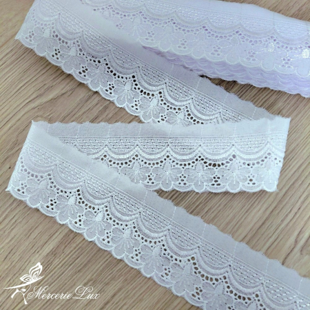 DANTELA - DANTELA PANZA CU BRODERIE FLORI LATIME 6CM