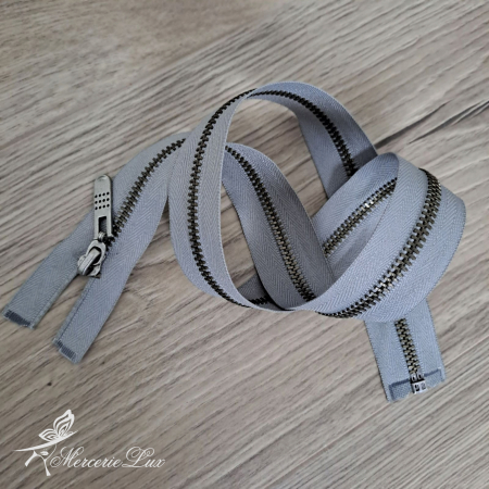 Fermoare Metalice - fermoar gri metal 68cm