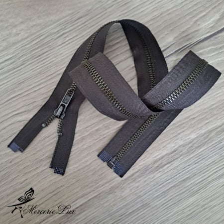 Fermoare Metalice - fermoar metal maron inchis 70cm