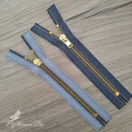 Fermoare Fixe - fermoar metalic denim/au 12cm