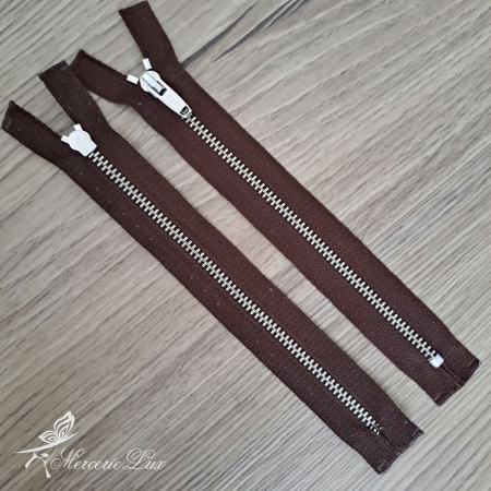 Fermoare Fixe - fermoar metalic maron/ag 18cm