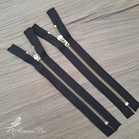 Fermoare Fixe - fermoar metalic negru/ag 16cm