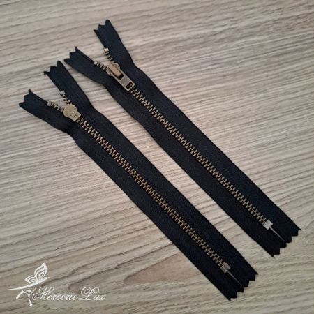 Fermoare Fixe - fermoar metalic ykk negru/antic 15cm