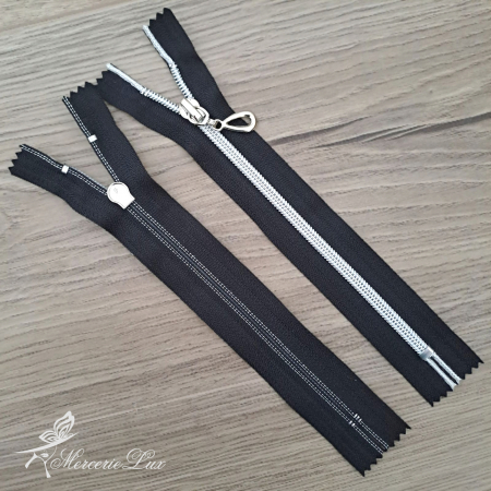 Fermoare Fixe - fermoar vacuum 18cm negru/ag