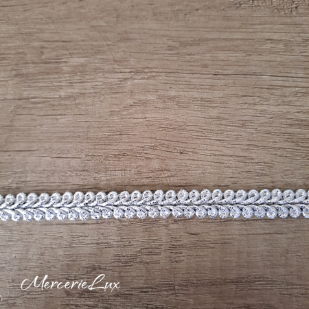 Galon Lurex - galon impletit ingust auriu/argintiu 10mm