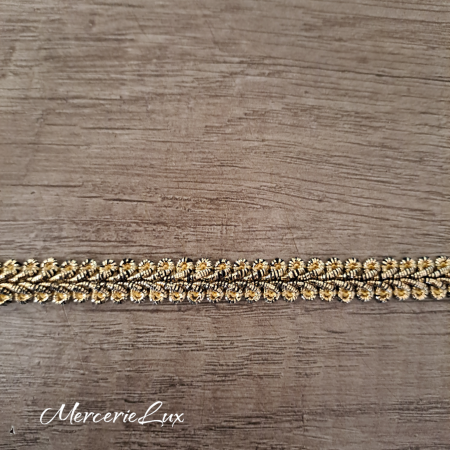 Galon Lurex - galon impletit ingust auriu/argintiu 10mm