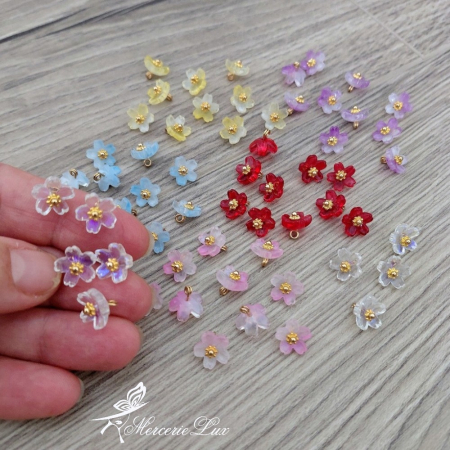 Margele - margele din plastic pandantive florale 10mm