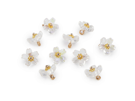 Margele - margele plastic pandantiv floral 10mm