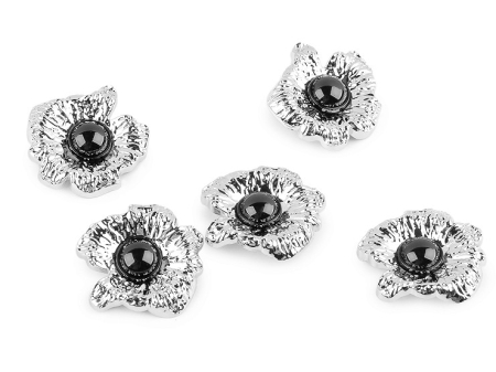 ARTICOLE MERCERIE - nasturi metalici floare 43mm