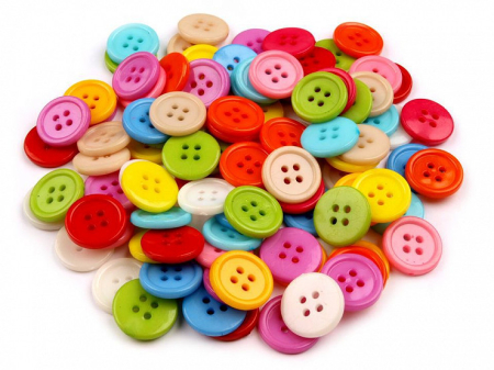 HOBBY CREATIV SCRAPBOOKING - nasturi plastic mix culori 15mm 100 bucati