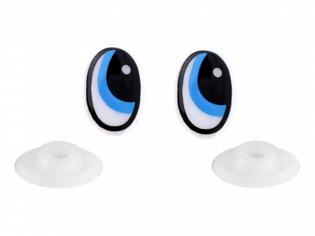 ACCESORII CONFECTIONAT JUCARII - ochi pentru papusi cu dispozitiv de siguranta 14x22mm ovali