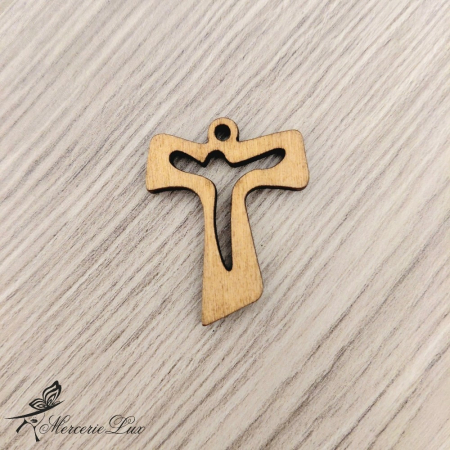 PRIMAVARA-MARTISOR SI SARBATOARE PASTE - pandantiv cruce din lemn 30x38mm