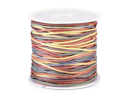 Componente Confectionat Bijuterii - snur bumbac multicolor 1mm rola 20m