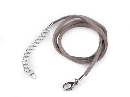 Componente Confectionat Bijuterii - snur piele ecologica cu carabina 46cm