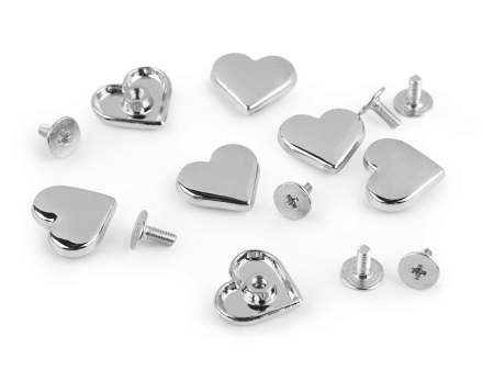 ACCESORII CONFECTII METAL SAU PLASTIC - surub nit inima pentru pentru decorat genti curele