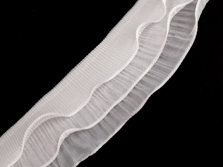 Benzi Volan Decorativ - volan plisat triplu latime 75mm