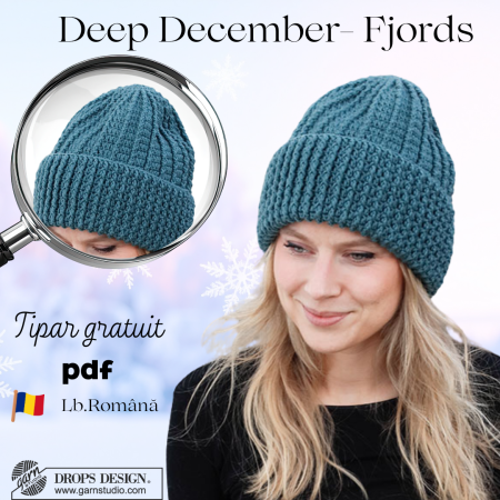 Tipare gratuite - Tipar gratuit croșetat-căciulă pdf: Deep December Fjords-produs digital