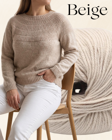 Kituri - Kit pentru Anker’s sweater-nuanța Beige - Kremke Merry merino 140