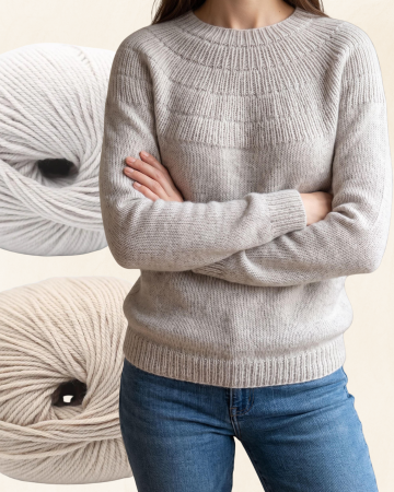 Kituri - Kit pentru Anker’s sweater-nuanța Light Grey - Kremke Merry merino 140