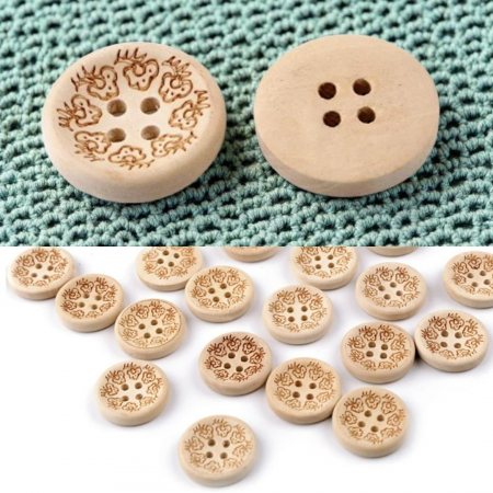 Nasturi - Nasture decorativ lemn floare 20 mm