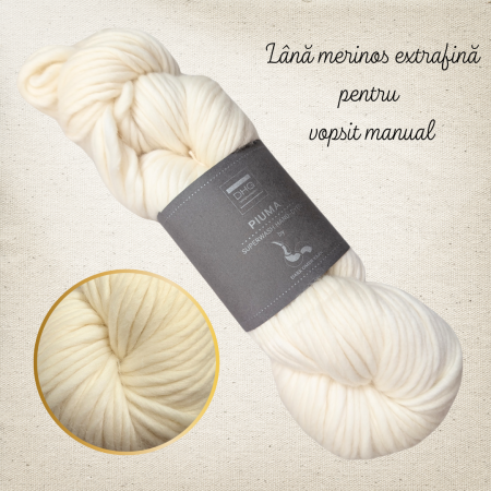 Piuma- lână merinos extrafină pentru vopsit