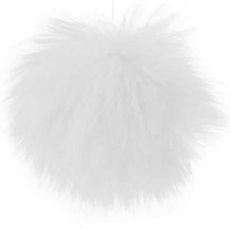 Accesorii tricotat - Pompon blană artificială 8 cm cu ochi elastic