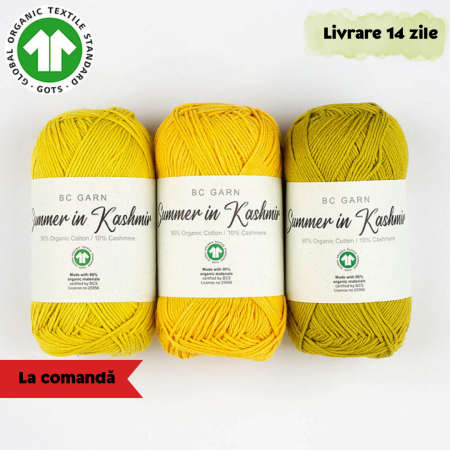 Precomandă - Summer in Kashmir (GOTS) – bumbac organic cu 10% cașmir