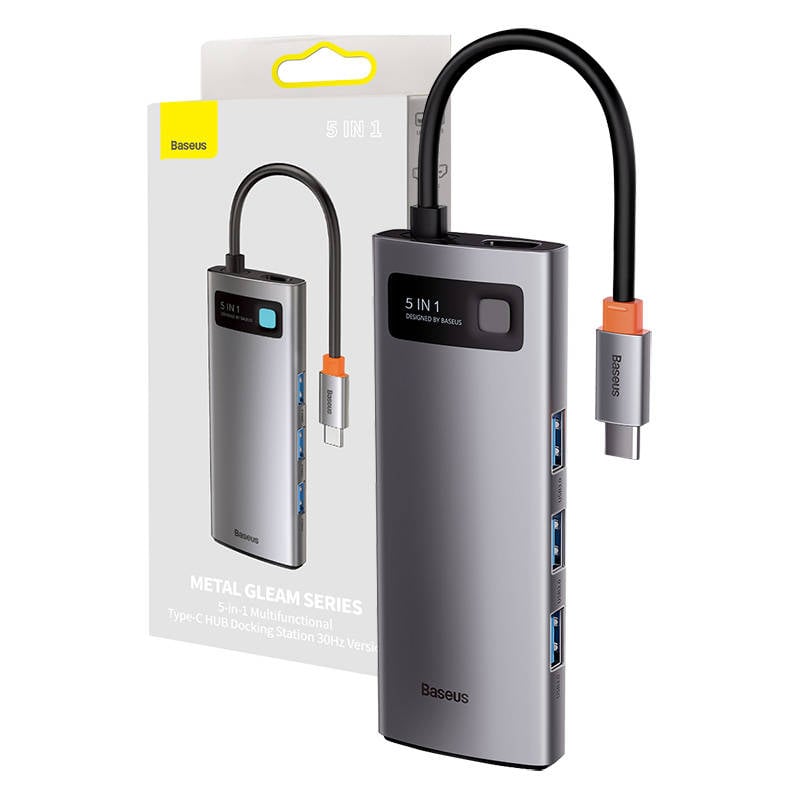 Adaptor 5in1 Baseus Hub USB-C la 3x USB 3.0 + HDMI + USB-C PD