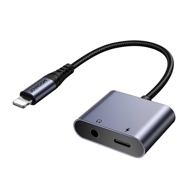 Adaptor audio 2 in 1 Joyroom SY-L01 Lightning la 3,5 mm + Lightning (negru)