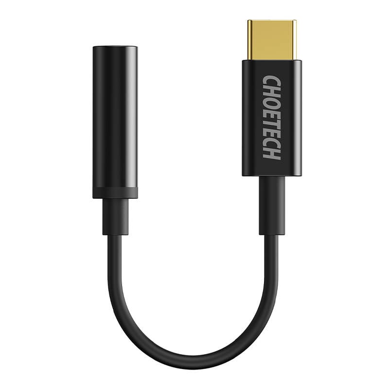 Adaptor Choetech AUX003 USB-C la adaptor jack audio de 3,5 mm (negru)