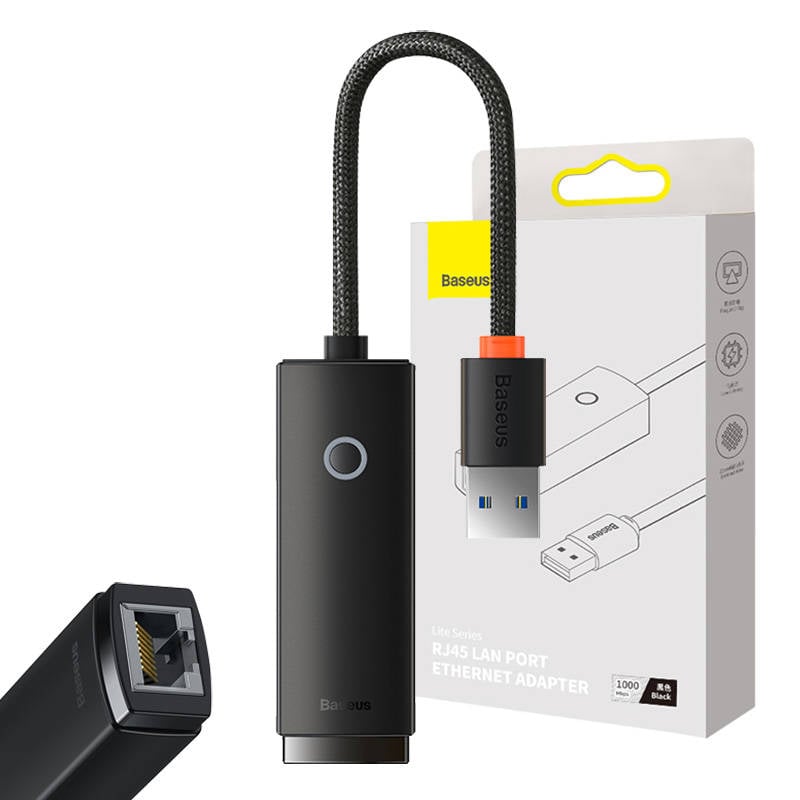 Adaptor de retea Baseus Lite Series USB la RJ45 (negru)