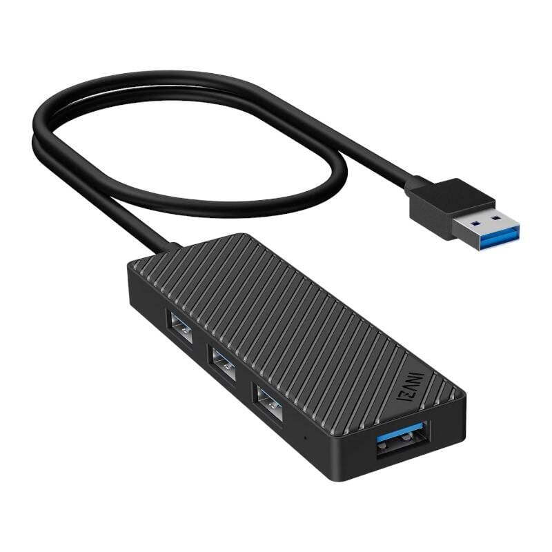 Adaptor Hub 4 in 1, INVZI, MH04, 4x USB 3.0 (negru)