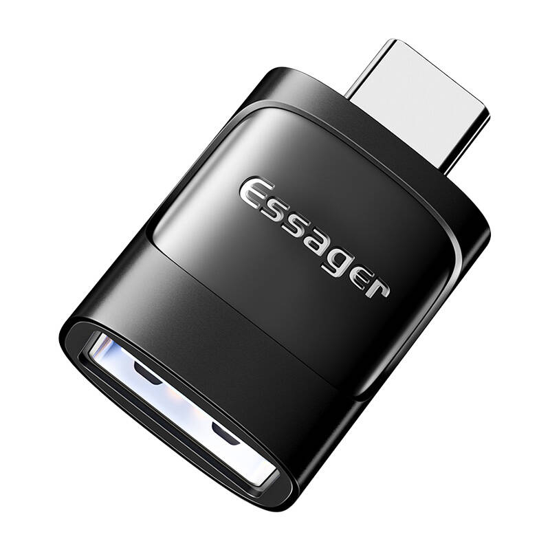 Adaptor OTG USB 3.0 de sex feminin la USB-C de sex masculin Essager (negru)