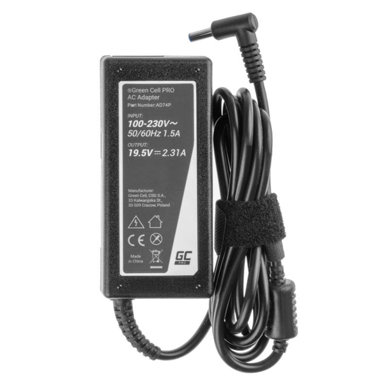 Alimentare Green Cell AD74P PRO 19.5V 2.31A 45W do HP 250 G2 G3 G4 G5 255 G2 G3 G4 G5, HP ProBook 450 G3 G4 650 G2 G3