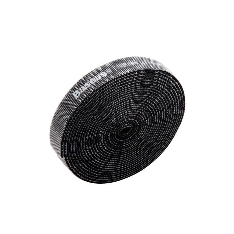 Banda Velcro pentru organizarea cablurilor Baseus Rainbow Circle - 3m, neagra, set de 150 bucati